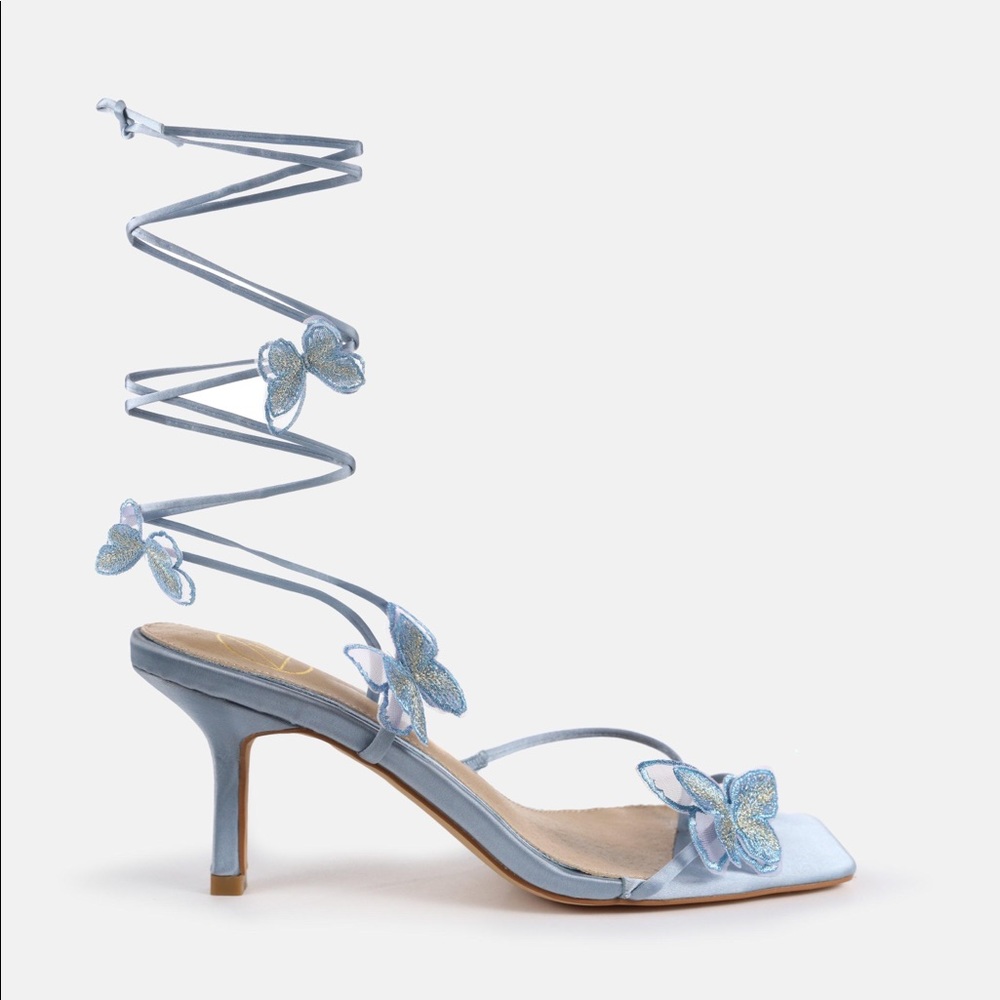 Missguided Baby Blue Strappy Heels